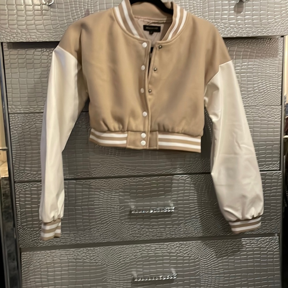 Cropped varsity jacket